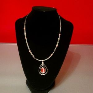 Lia Sophia retired pink teardrop lecklace